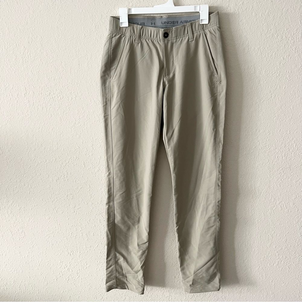 Under Armour Golf Pants Men's Size 30x32 UA Match Play Tapered Leg Khaki